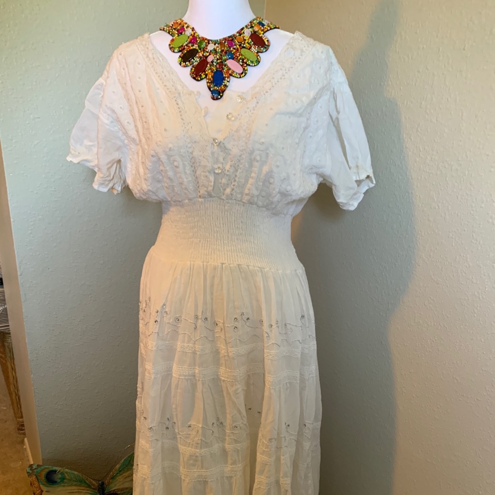 Cotton Embroidered Summer maxi dress